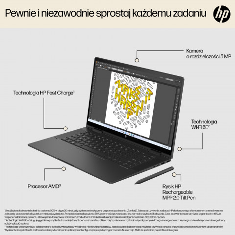 HP Envy 15-FH0023DX Ryzen 7 7730U 15.6"FHD Touch 16GB SSD512 BT BLKB x360 Win11 Nightfall Black (REPACK) 2Y - Galeria zdjęcie 30