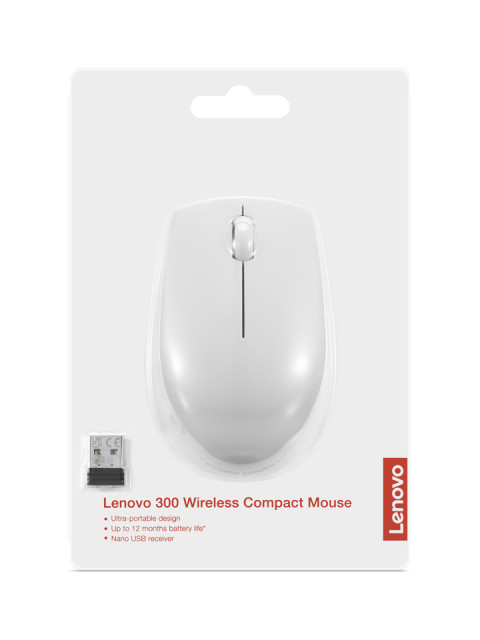 Mysz optyczna Lenovo Compact 300, bezprzewodowa jasnoszara - Galeria zdjęcie 5