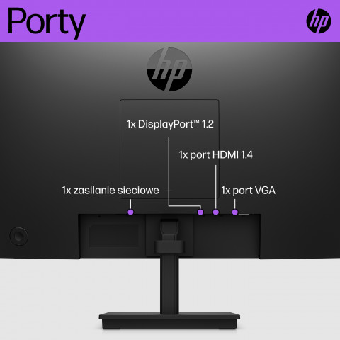 MONITOR HP LED, TN 21,5" V22i (6D8G8E9) - Galeria zdjęcie 7