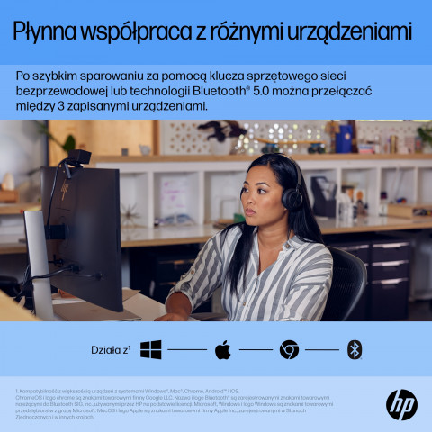 MYSZ optyczna z akumulatorem HP 710 Silent Bluetooth bezprzewodowa 6E6F2AA Czarna - Galeria zdjęcie 23
