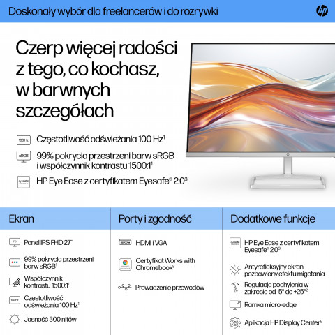 MONITOR HP LED IPS 27" 527sf (94F44E9) 100Hz - Galeria zdjęcie 7