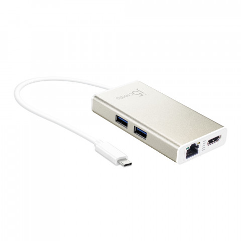 Stacja dokująca j5create USB-C Multi-Adapter - HDMI™/Ethernet/USB 3.1 HUB/PD 2.0 1x4K HDMI/2xUSB 3.0/1xRJ45 Gigabit; kolor biały JCA374-N - Galeria zdjęcie 1
