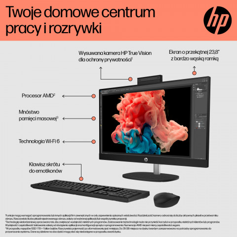 HP AIO 24-cr0005nw Ryzen 5 7520U 23.8"FHD AG IPS 8GB_DDR5 SSD512 Radeon 610M Win11 2Y Shell White - Galeria zdjęcie 7