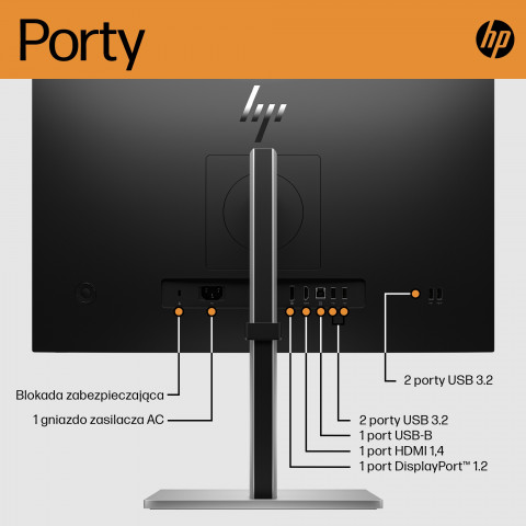 MONITOR HP LED 23,8” E24 G5 (6N6E9AA) - Galeria zdjęcie 12