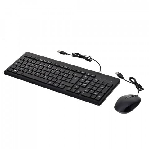 Zestaw klawiatura + mysz HP 150 Wired Mouse and Keyboard przewodowe czarne 240J7AA - Galeria zdjęcie 3