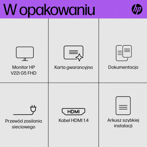 MONITOR HP LED, TN 21,5" V22i (6D8G8E9) - Galeria zdjęcie 10