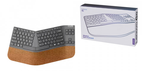 Klwiatura bezprzewodowa Lenovo Go Split, GY41C33969, grafitowa/korek naturalny - Galeria zdjęcie 2