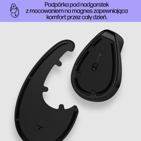 MYSZ optyczna HP 920 Ergo Vertical, bezprzewodowa 6H1A4AA Czarna - Galeria zdjęcie 12