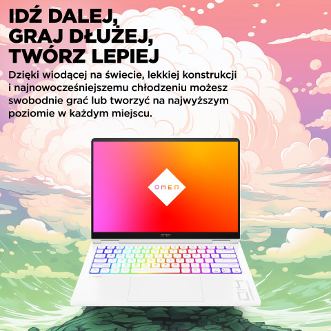 HP OMEN 14-fb0030nw Ultra 9 185H 14,0"2.8K OLED 400nits 120Hz 32GB DDR5 SSD1TB RTX 4070 8GB Cam1080p Win11 2Y Ceramic White - Galeria zdjęcie 6