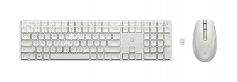 Zestaw klawiatura + mysz HP 650 Wireless Keyboard and Mouse Combo bezprzewodowe białe 4R016AA - Galeria zdjęcie 1