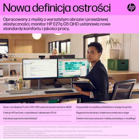 MONITOR HP LED 27” E27q G5 (6N6F2AA) - Galeria zdjęcie 4