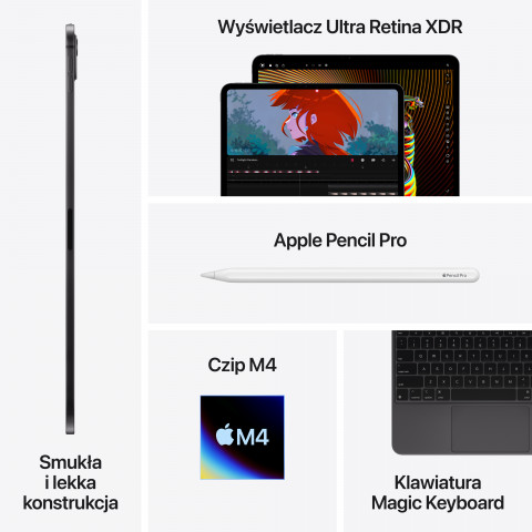 Apple 11-inch iPad Pro (M4) WiFi 256GB with Standard glass - Space Black - Galeria zdjęcie 8