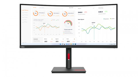 Lenovo ThinkVision T34w-30 34"VA 60Hz 350nits AG HDMI DP USB Raven Black 3Y - Galeria zdjęcie 1