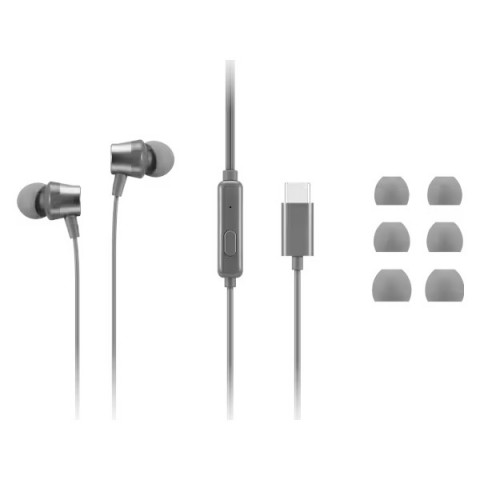 Słuchawki douszne z mikrofonem Lenovo 300 GXD1J77353 USB-C szare - Galeria zdjęcie 5