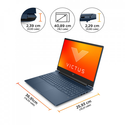 HP VICTUS 16-s0007nw Ryzen 7 7840HS 16,1"QHD AG IPS 300nits 240Hz 32GB DDR5 SSD1TB RTX 4070 8GB Cam1080p No ODD NoOS 2Y Mica Silver - Galeria zdjęcie 10