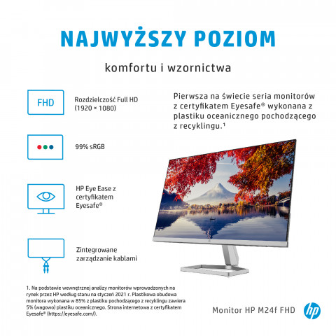 MONITOR HP LED, IPS 23,8" M24f (2D9K0E9) - Galeria zdjęcie 9
