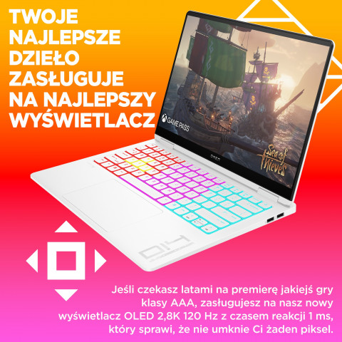 HP OMEN 14-fb0030nw Ultra 9 185H 14,0"2.8K OLED 400nits 120Hz 32GB DDR5 SSD1TB RTX 4070 8GB Cam1080p Win11 2Y Ceramic White - Galeria zdjęcie 14