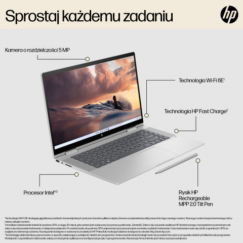 HP ENVY x360 15-fe0015nw i5-1335U 15.6"FHD Touch OLED Low Blue Light 400 nits 16GB LPDDR5 SSD512 Intel Iris Xe Graphics No ODD Win11 2Y Natural silver - Galeria zdjęcie 24
