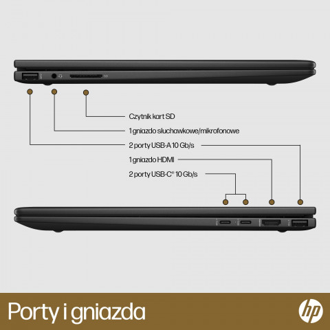 HP ENVY x360 15-fh0006nw Ryzen 5 7530U 15.6"FHD Touch IPS 250nits 16GB LPDDR4 SSD512 Radeon Integrated Graphics No ODD Win11 2Y Nightfall Black - Galeria zdjęcie 12