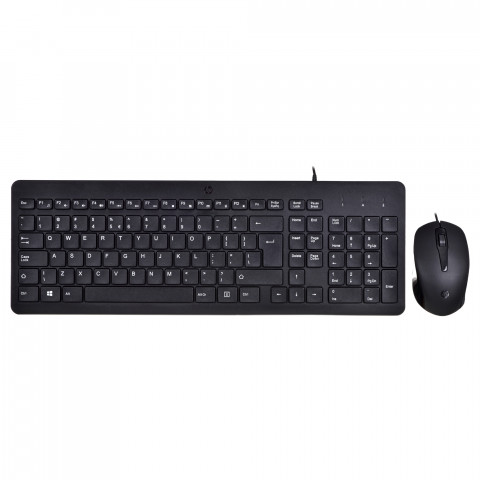 Zestaw klawiatura + mysz HP 150 Wired Mouse and Keyboard przewodowe czarne 240J7AA - Galeria zdjęcie 1