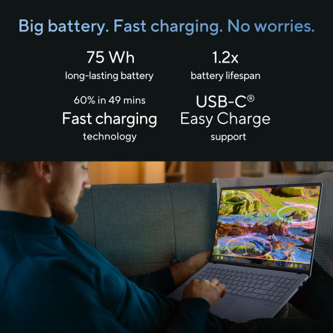 ASUS Vivobook S 16 OLED S5606MA-MX119W Ultra 7 155H 16.0" 3.2K 120Hz 400nits 32GB LPDDR5X SSD1TB Intel Arc Graphics WLAN+BT cam1080 Glossy 75WHrs Win11 Mist Blue - Galeria zdjęcie 22