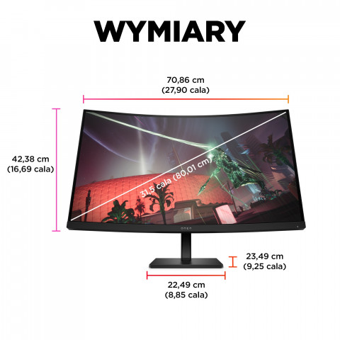 MONITOR HP LED, QHD 32" OMEN 32c (780K6E9) 165Hz - Galeria zdjęcie 16