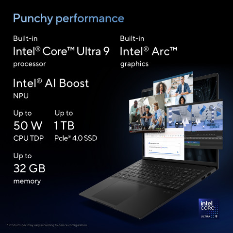 ASUS Vivobook S 16 OLED S5606MA-MX119W Ultra 7 155H 16.0" 3.2K 120Hz 400nits 32GB LPDDR5X SSD1TB Intel Arc Graphics WLAN+BT cam1080 Glossy 75WHrs Win11 Mist Blue - Galeria zdjęcie 18