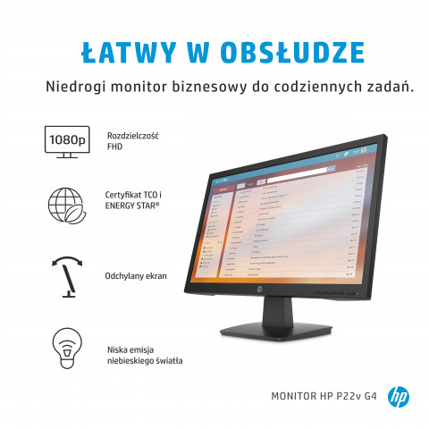 Monitor HP P22v G4 21,5"FHD 5ms 250nits 60Hz HDMI - Galeria zdjęcie 6