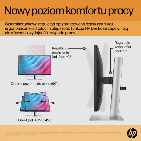MONITOR HP LED 23,8” E24 G5 (6N6E9AA) - Galeria zdjęcie 8
