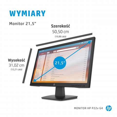 Monitor HP P22v G4 21,5"FHD 5ms 250nits 60Hz HDMI - Galeria zdjęcie 9