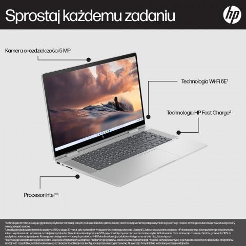 HP ENVY x360 15-fe0015nw i5-1335U 15.6"FHD Touch OLED Low Blue Light 400 nits 16GB LPDDR5 SSD512 Intel Iris Xe Graphics No ODD Win11 2Y Natural silver - Galeria zdjęcie 17