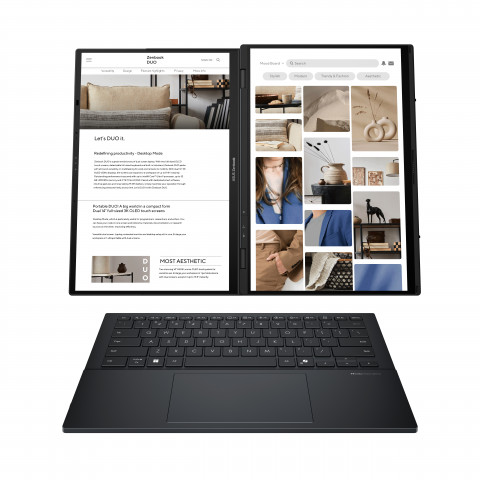 ASUS Zenbook Duo UX8406CA-PZ068X ARL H Core Ultra 9 14.0" 3K 120Hz 400nits Glossy 32GB LPDDR5X SSD2TB Intel Arc Graphics WLAN+BT Cam 75WHrs W11Pro Inkwell Gray - Galeria zdjęcie 2