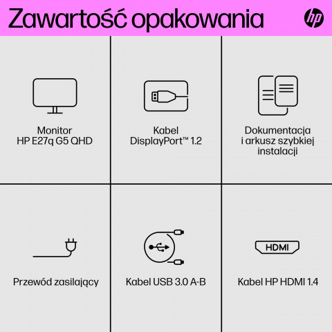 MONITOR HP LED 27” E27q G5 (6N6F2AA) - Galeria zdjęcie 9