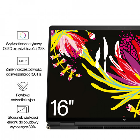 HP Spectre x360 16-aa0008nw Ultra 7 155H 16,0"2.8K OLED Touch 400nits 120Hz 32GB DDR5 SSD2TB Intel Arc 9MP W11Pro 2Y Nightfall Black - Galeria zdjęcie 11