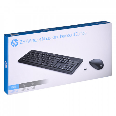 Zestaw klawiatura + mysz HP 230 Wireless Mouse and Keyboard Combo bezprzewodowe czarne 18H24AA - Galeria zdjęcie 9