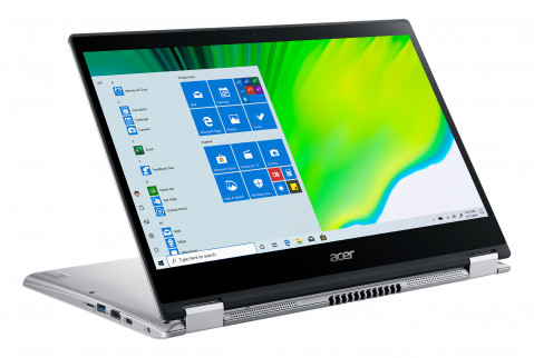 Acer TravelMate Spin 3 SP314-54N i5-1035G4 14"FHD Touch 8GB LPDDR4 SSD1TB IrisXe KlawDE Win10 Silver - Galeria zdjęcie 1