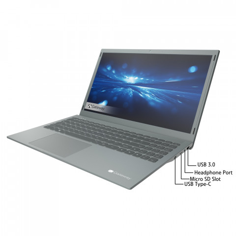 Gateway GWTN156-11BK QuadCore Pentium Silver N5030 15,6"FHD IPS 4GB DDR4 SSD256 UHD605 USB-C BT Win10 (REPACK) 2Y Gray - Galeria zdjęcie 4