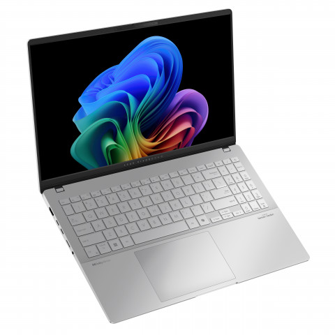 ASUS Vivobook S 15 OLED S5507QA-MA049W Snapdragon X Elite X1E 78 100 15.6" 3K 120Hz 600nits Glossy 32GB LPDDR5X SSD1TB Qualcomm Adreno NPU 45TOPs WLAN+BT Cam 70WHrs Win11 Cool Silver - Galeria zdjęcie 3