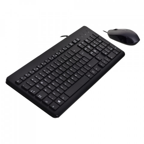 Zestaw klawiatura + mysz HP 150 Wired Mouse and Keyboard przewodowe czarne 240J7AA - Galeria zdjęcie 4