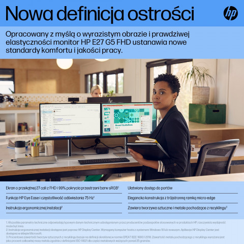 MONITOR HP LED 27" E27 G5 (6N4E2AA) - Galeria zdjęcie 5