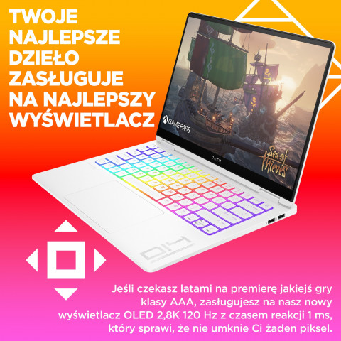 HP OMEN 14-fb0030nw Ultra 9 185H 14,0"2.8K OLED 400nits 120Hz 32GB DDR5 SSD1TB RTX 4070 8GB Cam1080p Win11 2Y Ceramic White - Galeria zdjęcie 13