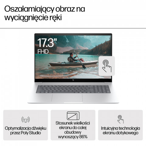 HP ENVY 17-da0003nw Ultra 7 155H 17,3"FHD Touch AG IPS 300nits 32GB DDR5 SSD1TB Intel Arc 5MP W11Pro 2Y Glacier Silver - Galeria zdjęcie 8