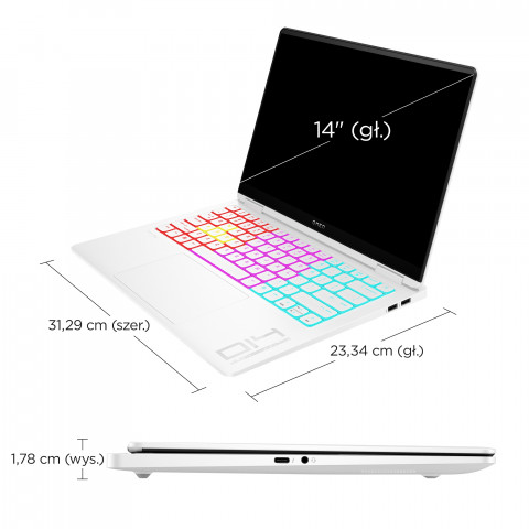 HP OMEN 14-fb0030nw Ultra 9 185H 14,0"2.8K OLED 400nits 120Hz 32GB DDR5 SSD1TB RTX 4070 8GB Cam1080p Win11 2Y Ceramic White - Galeria zdjęcie 17