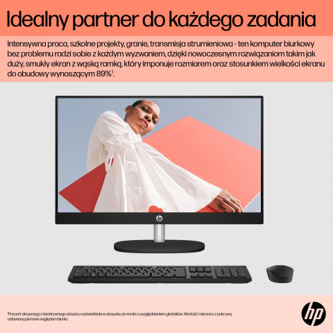 HP AIO 24-cr0005nw Ryzen 5 7520U 23.8"FHD AG IPS 8GB_DDR5 SSD512 Radeon 610M Win11 2Y Shell White - Galeria zdjęcie 2