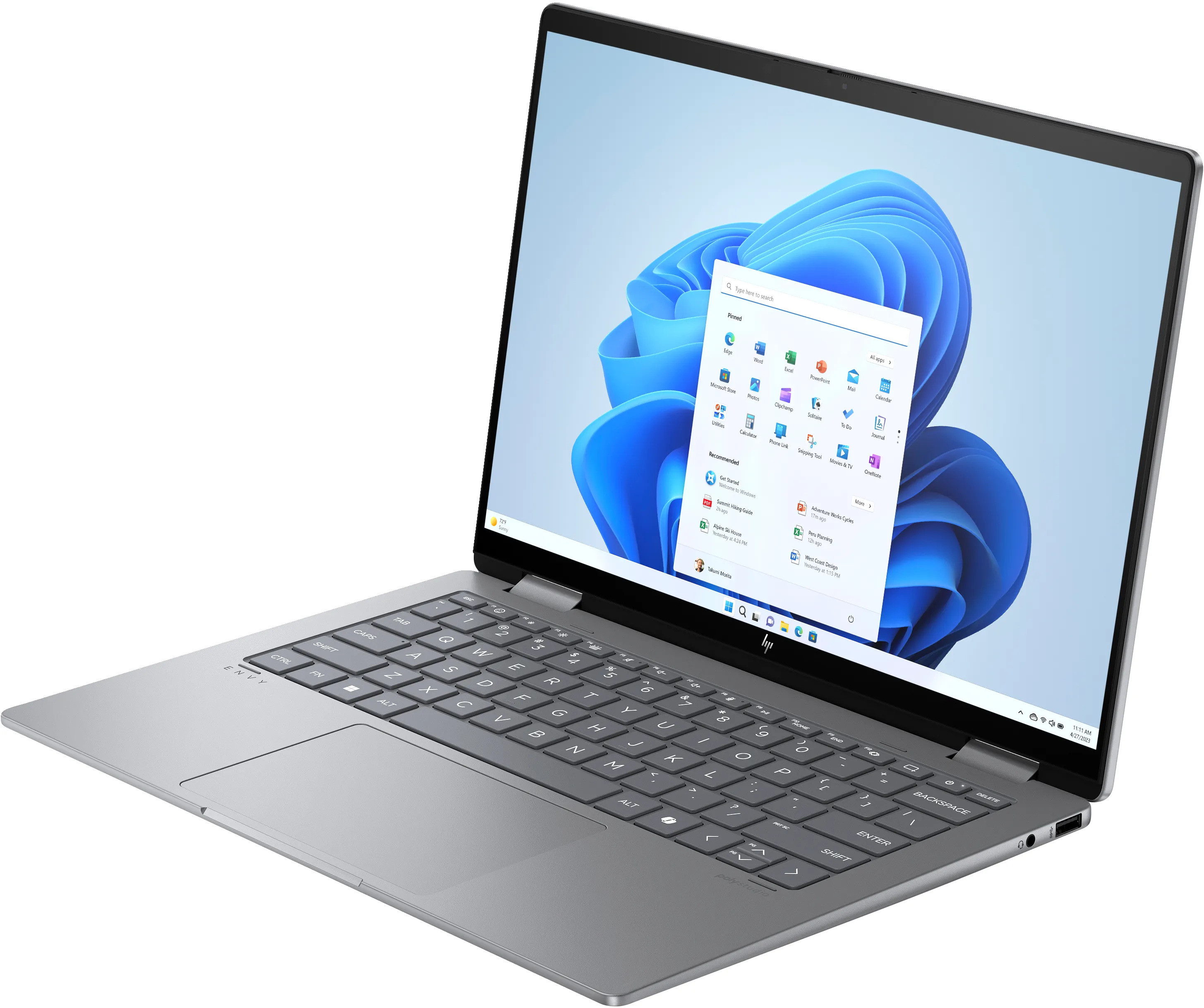 HP ENVY x360 14-fa0400nw Ryzen 5 8640HS 14,0"WUXGA Touch AG IPS300 nits 16GB DDR5 SSD512 Radeon Integrated 5MP W11Pro 2Y Glacier Silver - zdjęcie 4