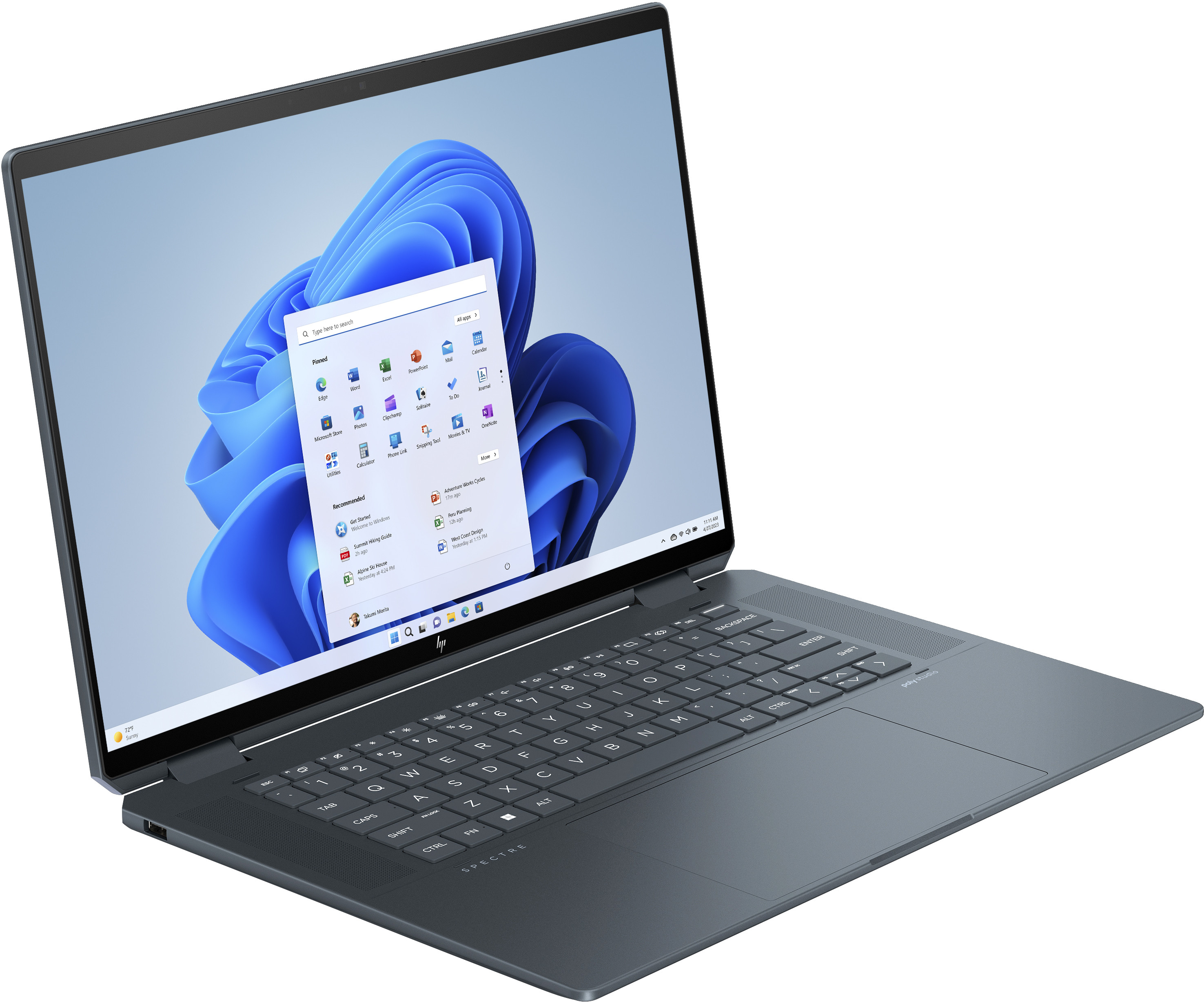 HP Spectre x360 16-aa0001nw Ultra 7 155H 16,0"2.8K OLED Touch 400nits 120Hz 32GB DDR5 SSD2TB RTX 4050 6GB 9MP W11Pro 2Y Nightfall Black - zdjęcie 2