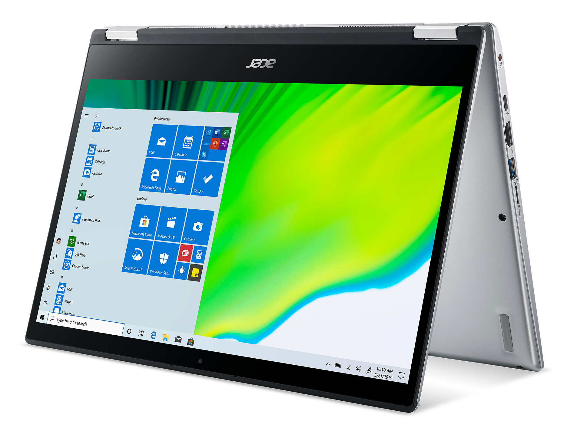 Acer TravelMate Spin 3 SP314-54N i5-1035G4 14"FHD Touch 8GB LPDDR4 SSD1TB IrisXe KlawDE Win10 Silver - zdjęcie 1