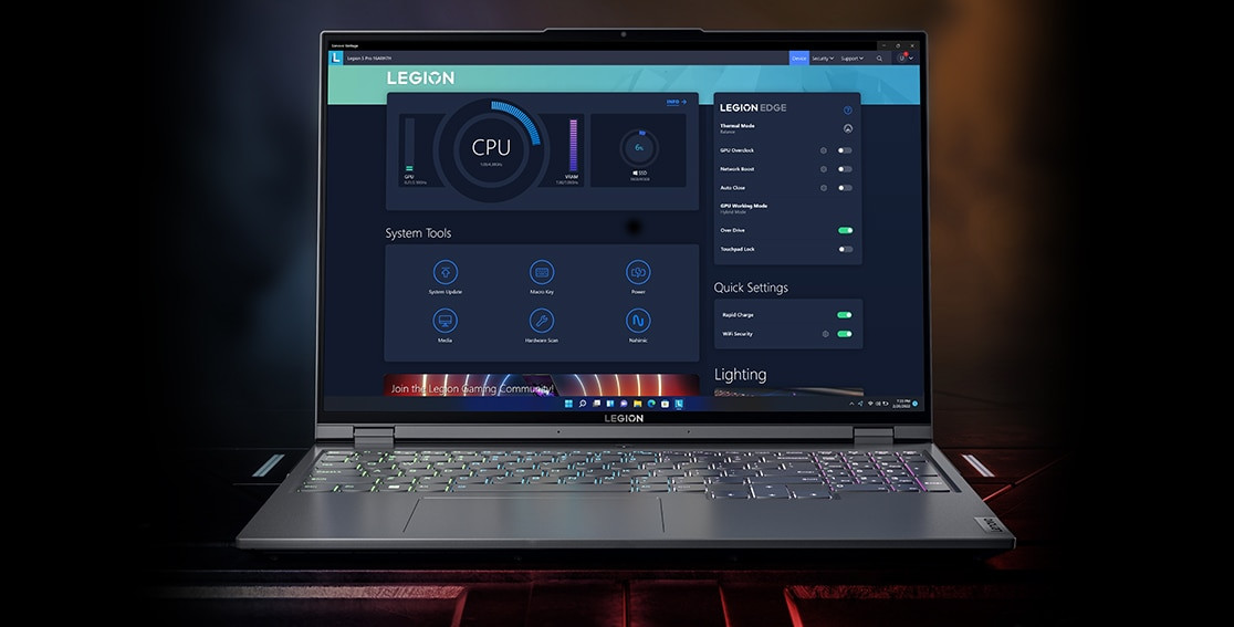 Lenovo Legion Pro 5 16IRX8 i7-13700HX 16.0"WQXGA 500nits 240Hz AG 16GB DDR5 4800 SSD512 GeForce RTX 4060_8GB Wi11 Onyx Grey - zdjęcie 10