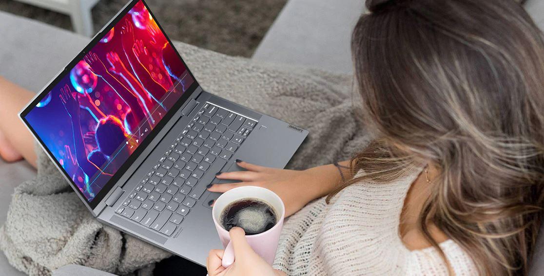 Lenovo Yoga 7 14ACN6 Ryzen 5 5600U 14" FHD IPS 300nits Glossy 8GB LPDDR4x 4266 SSD512 AMD Radeon Graphics WLAN+BT Win11 Slate Grey - zdjęcie 3