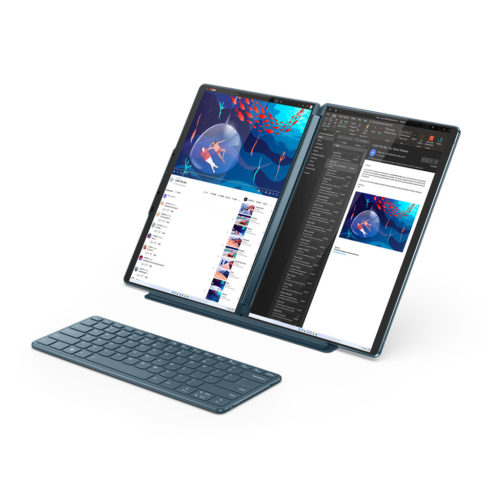 Lenovo Yoga Book 9 13IMU9 Ultra 7 155U 2x 13.3" 2.8K OLED 400nits Glossy 60Hz 32GB LPDDR5x-7467 SSD512 Intel Arc Graphics Win11 Tidal Teal - zdjęcie 2